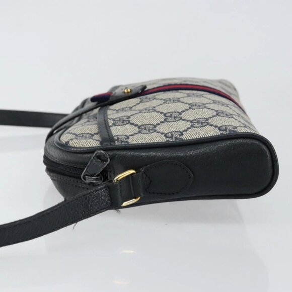 GUCCI GG Supreme Sherry Line Shoulder Bag PVC Navy Gold 10 02 055 Auth ep11283 - Picture 5 of 16